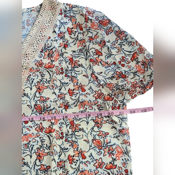 Boho Tops Blouses for Women V Neck Floral Summer Shirts Trendy Short Sleeve - Picture 5 of 14